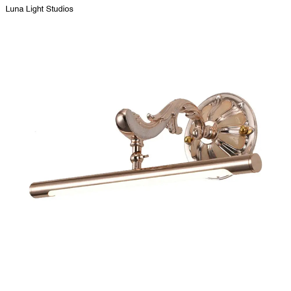 Linear Gold Led Wall Light Fixture - Traditional Metal Make-Up Lighting 16/22/28 Wide