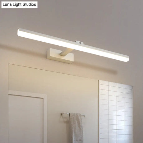 Linear LED Bathroom Vanity Sconce with Acrylic Diffuser - Simple Metal Design