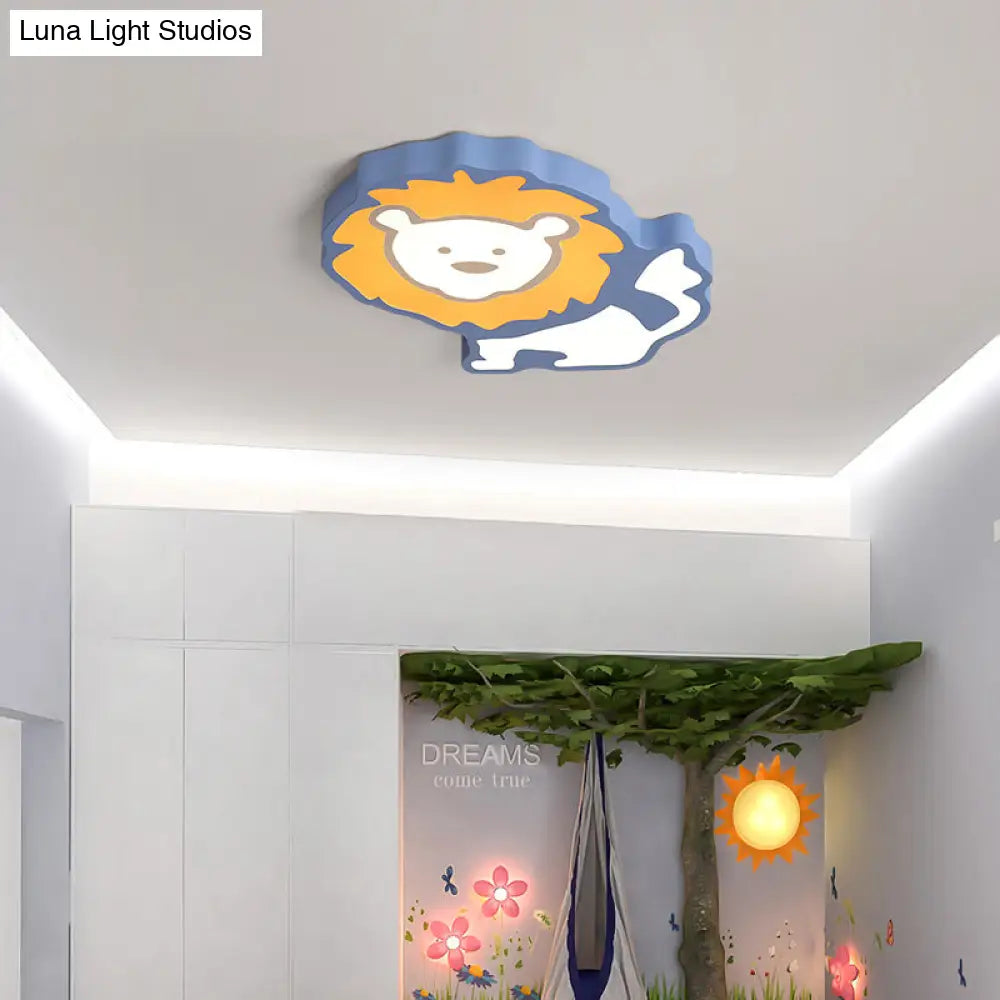 Lion Led Ceiling Lamp For Nursery And Bedroom
