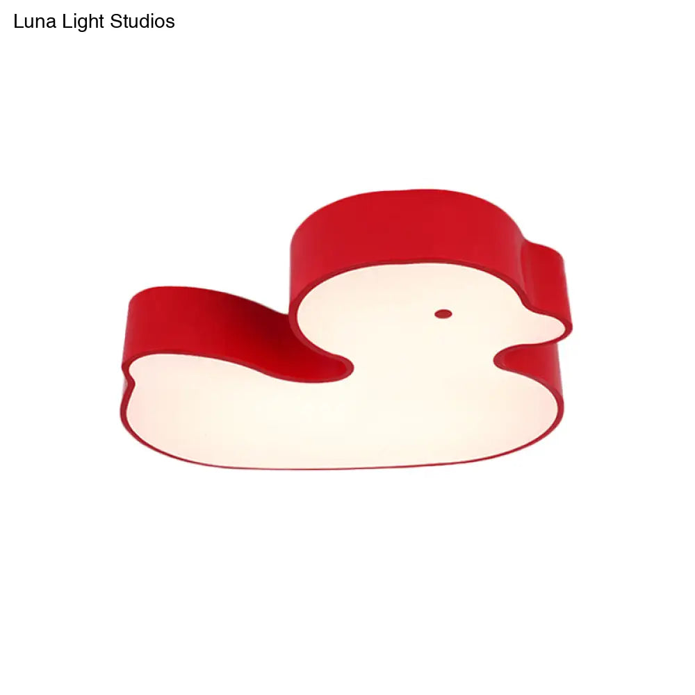 Little Duck Led Flush Mount Children’s Lamp With Colorful Acrylic Close To Ceiling Fixture