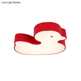 Little Duck Led Flush Mount Children’s Lamp With Colorful Acrylic Close To Ceiling Fixture
