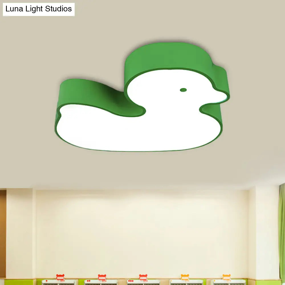 Little Duck Led Flush Mount Children’s Lamp With Colorful Acrylic Close To Ceiling Fixture