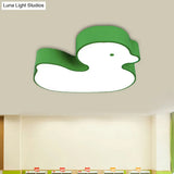 Little Duck Led Flush Mount Children’s Lamp With Colorful Acrylic Close To Ceiling Fixture