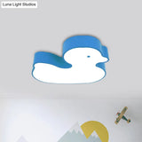 Little Duck Led Flush Mount Children’s Lamp With Colorful Acrylic Close To Ceiling Fixture
