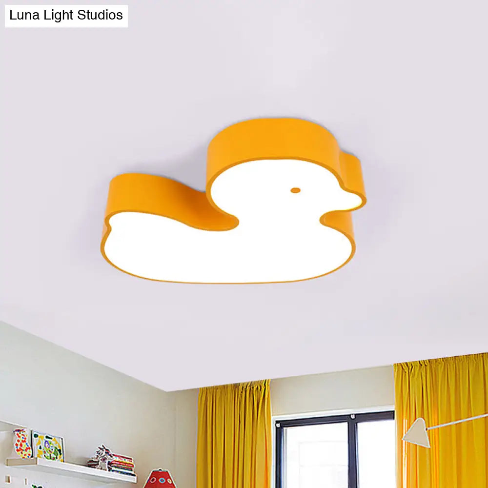 Little Duck Led Flush Mount Children’s Lamp With Colorful Acrylic Close To Ceiling Fixture