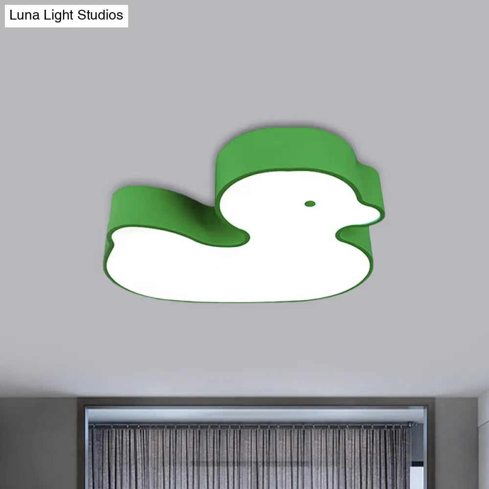 Little Duck Led Flush Mount Children’s Lamp With Colorful Acrylic Close To Ceiling Fixture