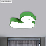 Little Duck Led Flush Mount Children’s Lamp With Colorful Acrylic Close To Ceiling Fixture