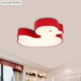 Little Duck Led Flush Mount Children’s Lamp With Colorful Acrylic Close To Ceiling Fixture