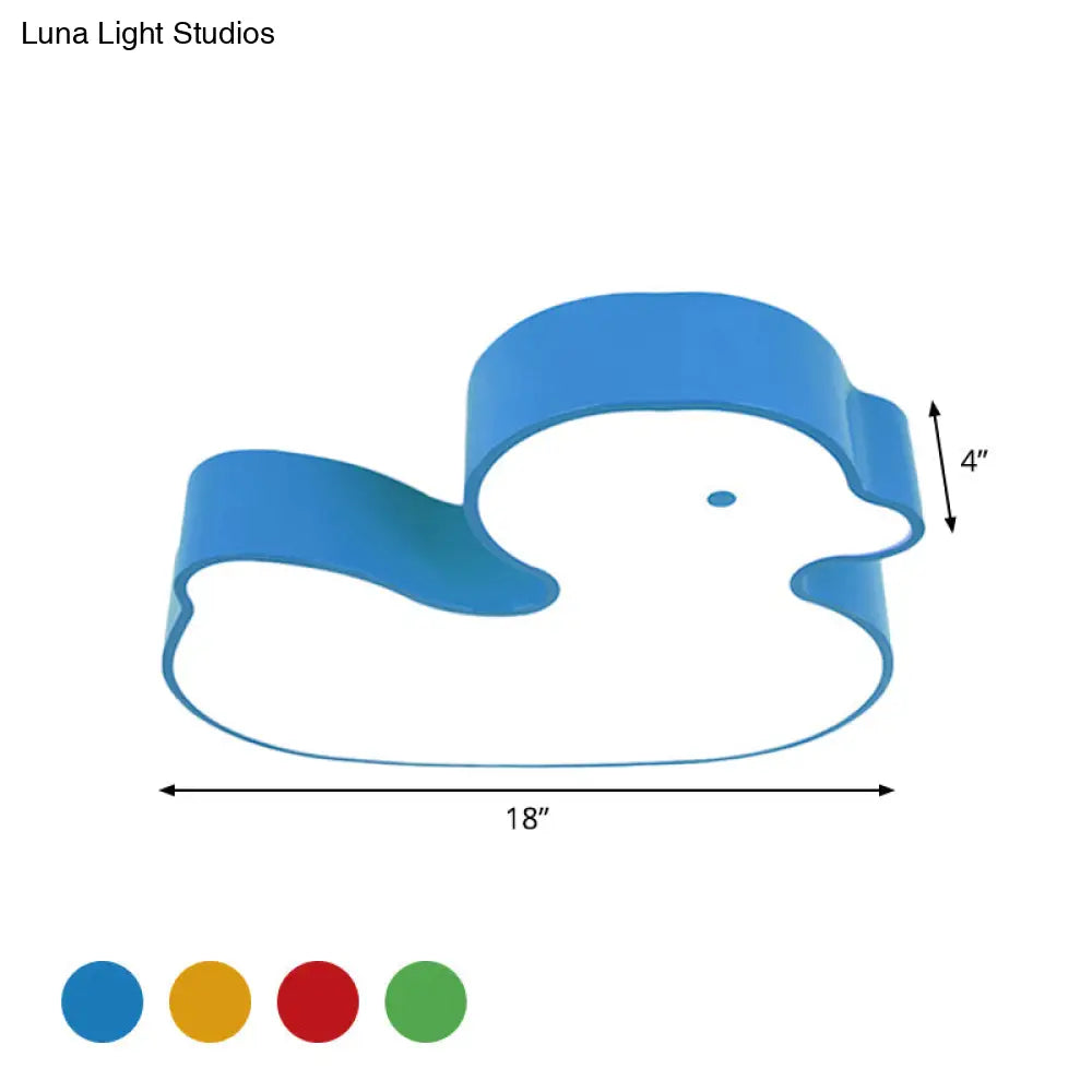 Little Duck Led Flush Mount Children’s Lamp With Colorful Acrylic Close To Ceiling Fixture