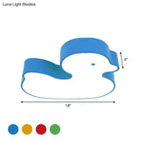Little Duck Led Flush Mount Children’s Lamp With Colorful Acrylic Close To Ceiling Fixture