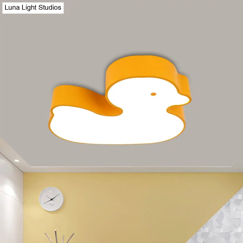 Little Duck Led Flush Mount Children’s Lamp With Colorful Acrylic Close To Ceiling Fixture