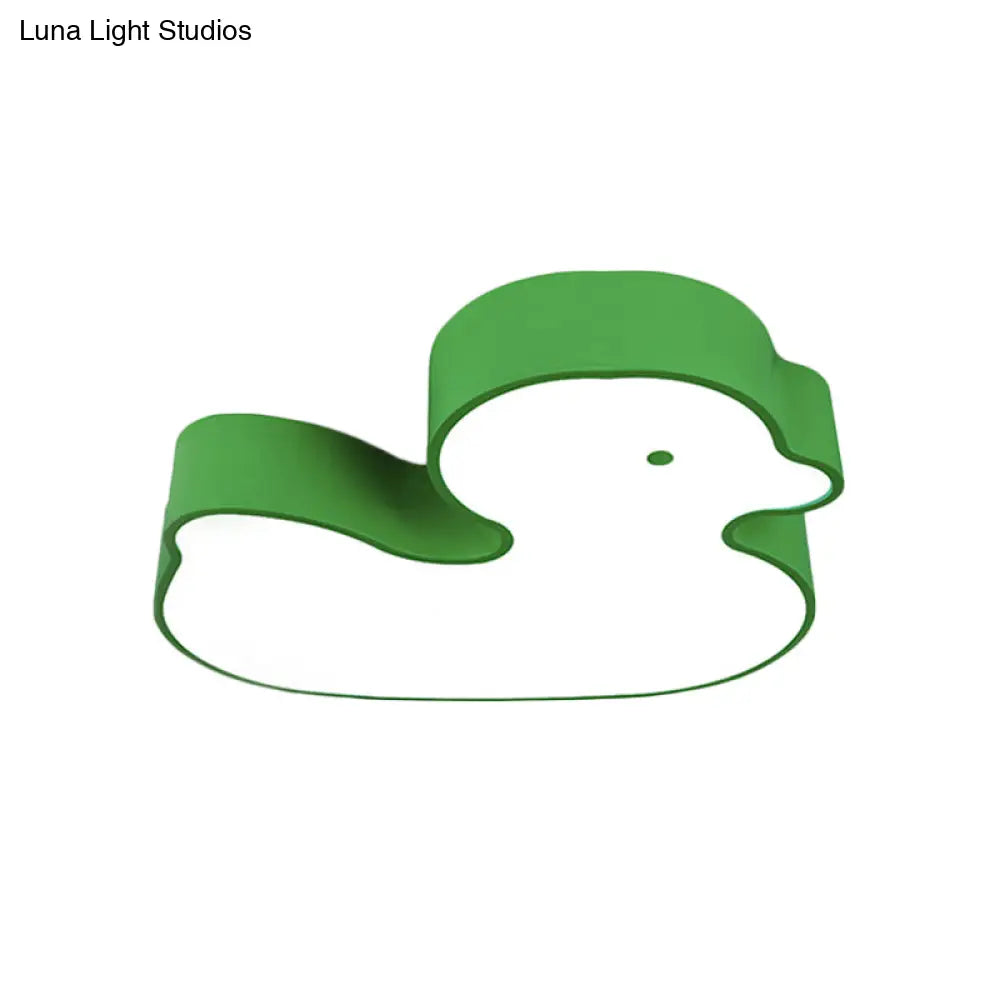 Little Duck Led Flush Mount Children’s Lamp With Colorful Acrylic Close To Ceiling Fixture