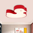 Little Duck Led Flush Mount Children’s Lamp With Colorful Acrylic Close To Ceiling Fixture Red
