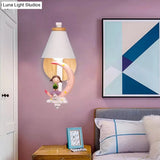 Little Kid Deco Funnel Shade Wall Light: Lovely 1 Head Metal Sconce For Child Bedroom