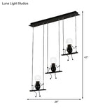 Little People Multi Pendant Light Fixture - Contemporary Metal Hanging In Black 3/4/6 Bulbs