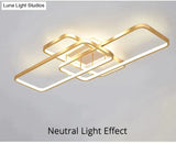 Living Room Lamp Simple Modern Atmosphere Home Rectangular Ceiling Hall Nordic Light Luxury Gold