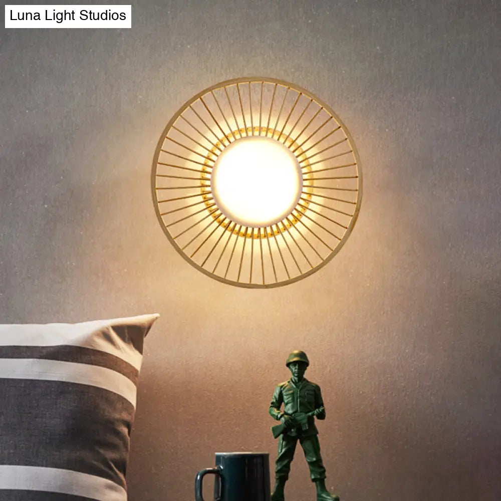 Living Room Wall Mounted Asian Style Bamboo Sconce Lamp With Beige Shade