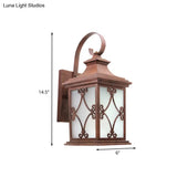 Lodge Birdcage Wall Sconce - Coffee Single Bulb Light Fixture For Yard