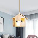 Lodge Style Rubber Wood Drop Pendant Light With 1 Bulb - Perfect For Dining Table