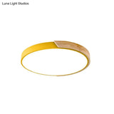 Loft Circle Led Ceiling Light For Kindergarten With Acrylic Shade