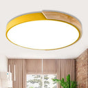 Loft Circle Led Ceiling Light For Kindergarten With Acrylic Shade Yellow / 12 Warm