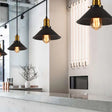 Loft-Style Brass Pendant Lighting - Tapered Shade 1-Light Metal Hanging Ceiling Light (1/2/3-Pack)