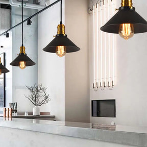 Loft-Style Brass Pendant Lighting - Tapered Shade 1-Light Metal Hanging Ceiling Light (1/2/3-Pack)