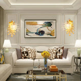 Loft Style Crystal And Resin Wall Lamp With Peacock Backplate Gold/Green (1/2 Packs) Yellow / Right