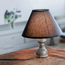Loft Style Fabric Table Lamp - Black Tapered Shade 1 Light Mini Standing Design For Living Room