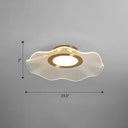 Lotus Leaf Acrylic Ceiling Light With Gold Finish And Led For Bedroom / 23.5’ Warm