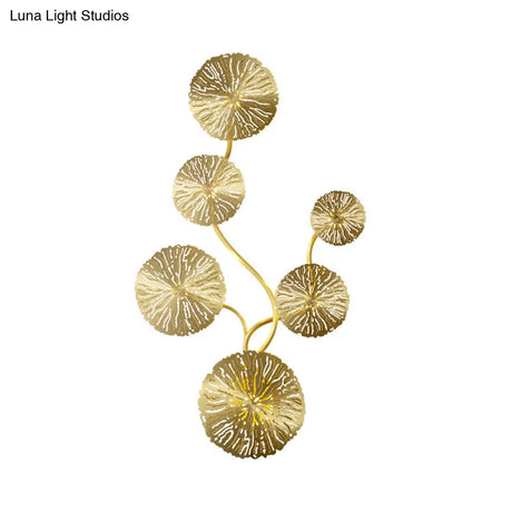 Lotus Leaf Metal Wall Sconce - Modern Mount Lamp For Living Room