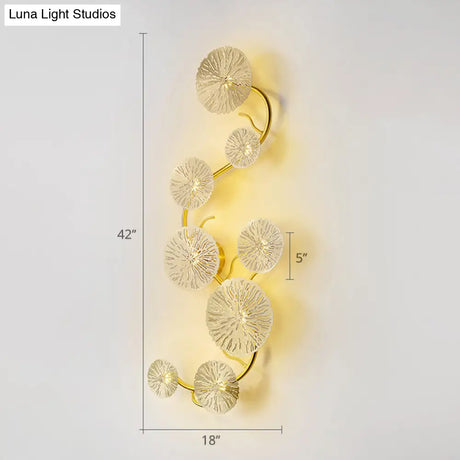 Lotus Leaf Metal Wall Sconce - Modern Mount Lamp For Living Room