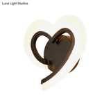 Love Heart Led Wall Light - Minimalist Acrylic Bedside Sconce In Blue/White/Black