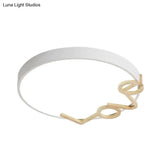 Love - Shape Wood Deco Led Flush Mount Lamp In 3 Colors