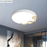 Love - Shape Wood Deco Led Flush Mount Lamp In 3 Colors