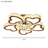 Loving Heart Crystal Block Ceiling Flush Led Mount Light