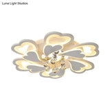 Loving-Heart Led Flush Light In Warm/White - Contemporary Acrylic Design 27’/31.5’ Wide