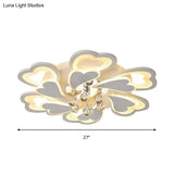 Loving-Heart Led Flush Light In Warm/White - Contemporary Acrylic Design 27’/31.5’ Wide