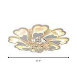 Loving-Heart Led Flush Light In Warm/White - Contemporary Acrylic Design 27/31.5 Wide