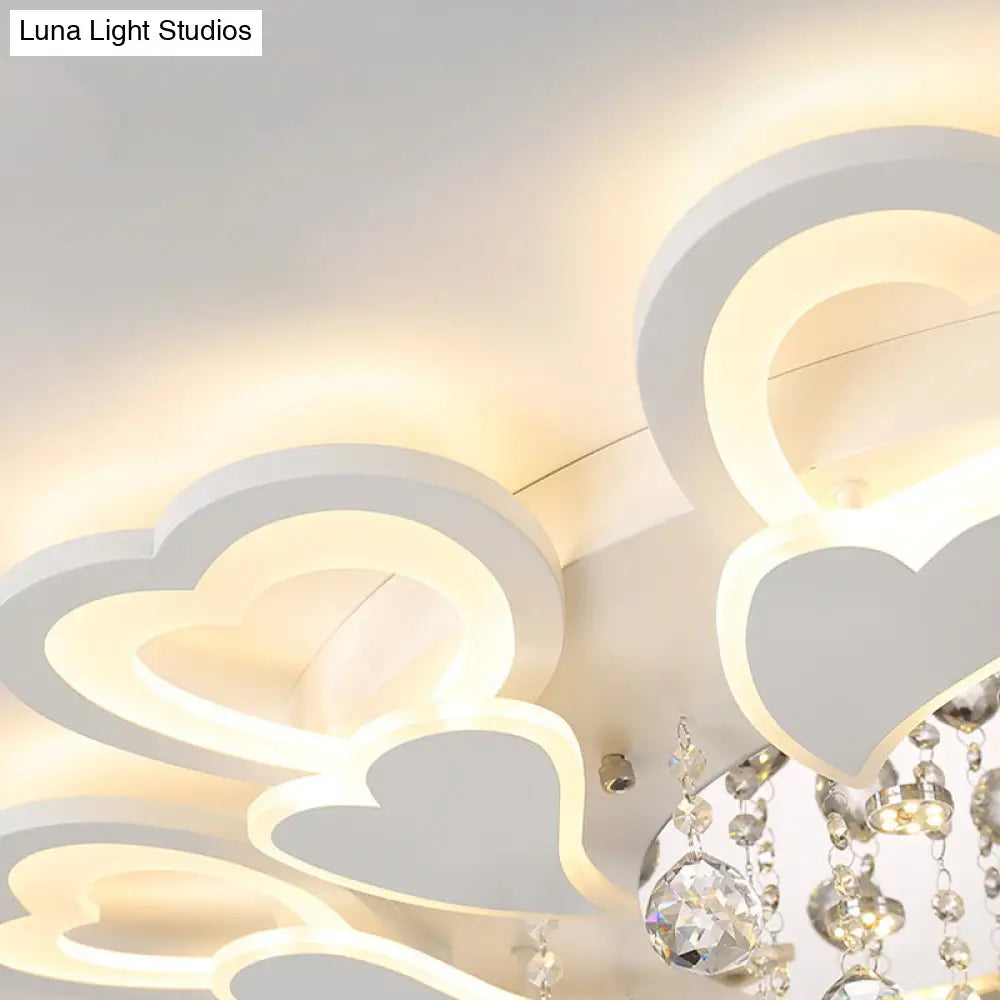 Loving-Heart Led Flush Light In Warm/White - Contemporary Acrylic Design 27’/31.5’ Wide