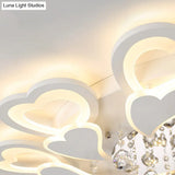 Loving-Heart Led Flush Light In Warm/White - Contemporary Acrylic Design 27’/31.5’ Wide
