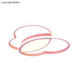 Loving Heart Led Flush Mount Ceiling Light Fixture - Nordic Style For Nursery (White/Pink/Blue)