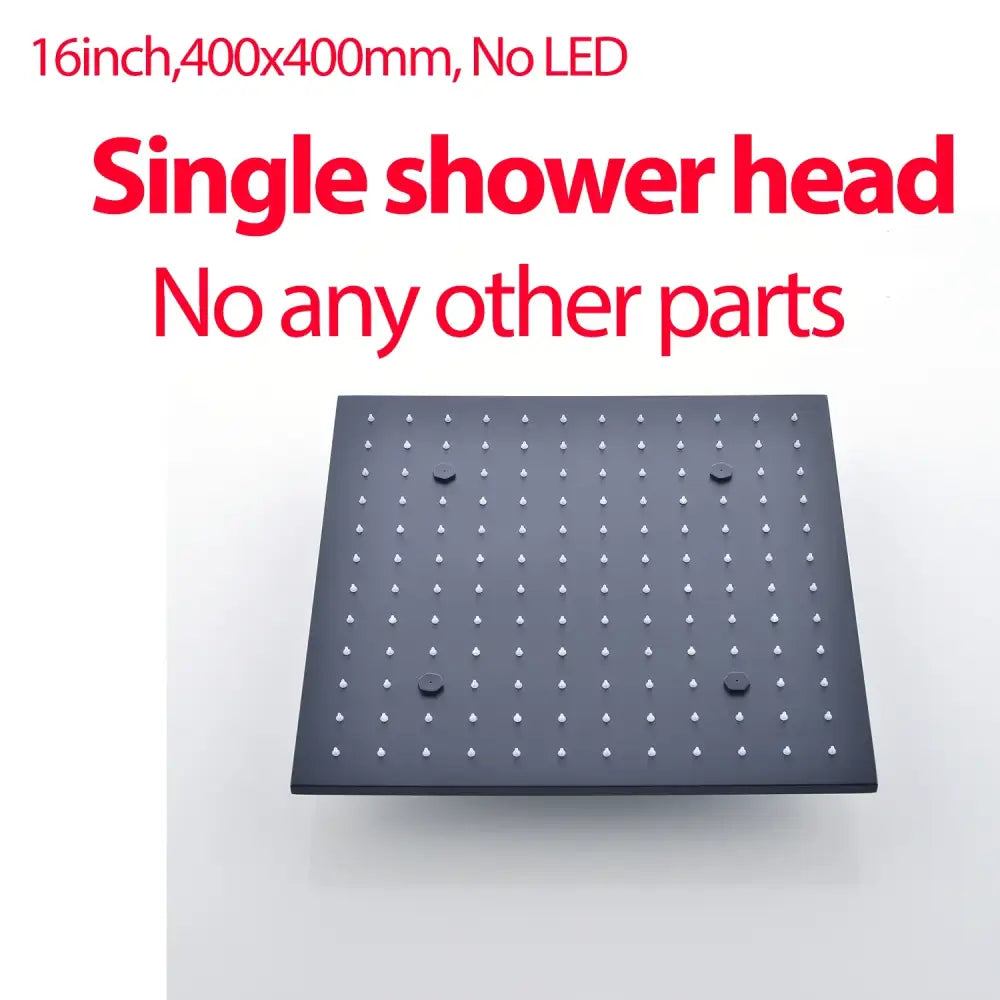 Luxury 16/20 Inch 400/500mm Rainfall Mist Spray LED Shower Head Set Constant Temperature Valve Mixer With Side Massage
