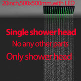 Luxury 16/20 Inch 400/500mm Rainfall Mist Spray LED Shower Head Set Constant Temperature Valve Mixer With Side Massage
