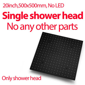 Luxury 16/20 Inch 400/500mm Rainfall Mist Spray LED Shower Head Set Constant Temperature Valve Mixer With Side Massage