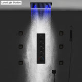 Luxury 16/20 Inch 400/500mm Rainfall Mist Spray LED Shower Head Set Constant Temperature Valve Mixer With Side Massage