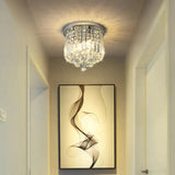 Luxury Bedroom Dining Hall Aisle Led Round Crystal Ceiling Lamp Light