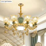 Luxury Crystal Clear Chandelier: Elegant Hanging Light For Living Room