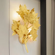 Luxury Gold Aluminium Maple Leaf Wall Sconce Light - 2/8 Heads For Living Room 2 /