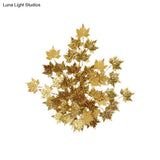 Luxury Gold Aluminium Maple Leaf Wall Sconce Light - 2/8 Heads For Living Room